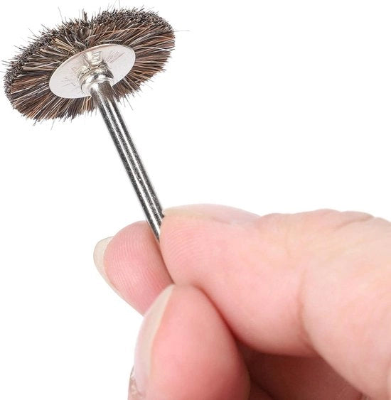 Set di pennelli a setole di metallo per polire ruote con pelo di cavallo - Kit completo per strumenti rotativi Dremel.