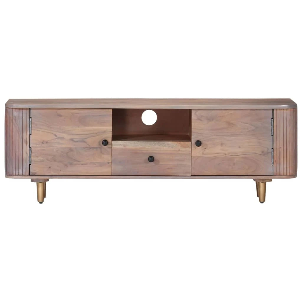 Mobile TV multimediale scaffale TV credenza mobile TV sala da pranzo soggiorno camera da letto 118 x 30 x 40 cm legno massello di acacia marrone 02_0025801