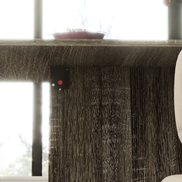 Tavolo Salvaspazio a Ribalta 140x75x74 cm fino a 6 Persone Rivestimento in Melamina Grigio