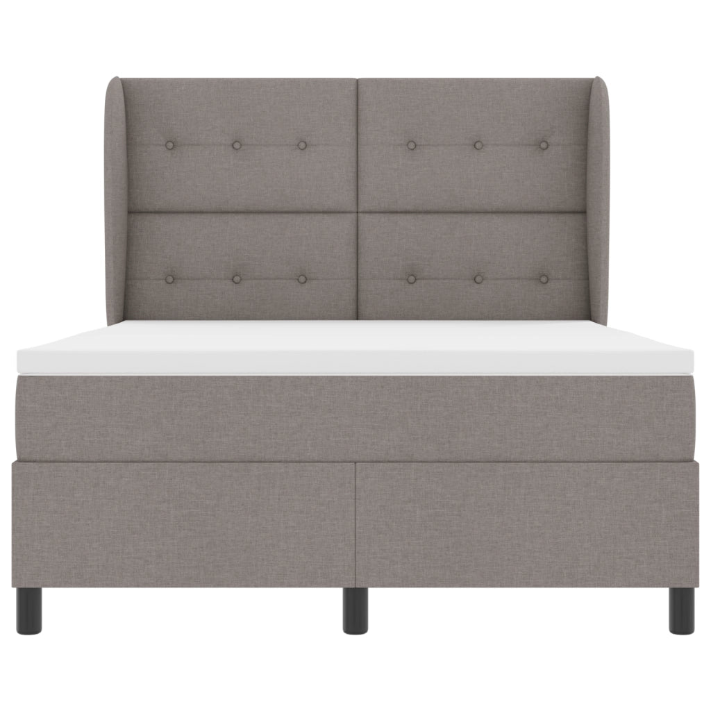 Box Spring con Materasso Tortora, 160x200 cm Tessuto