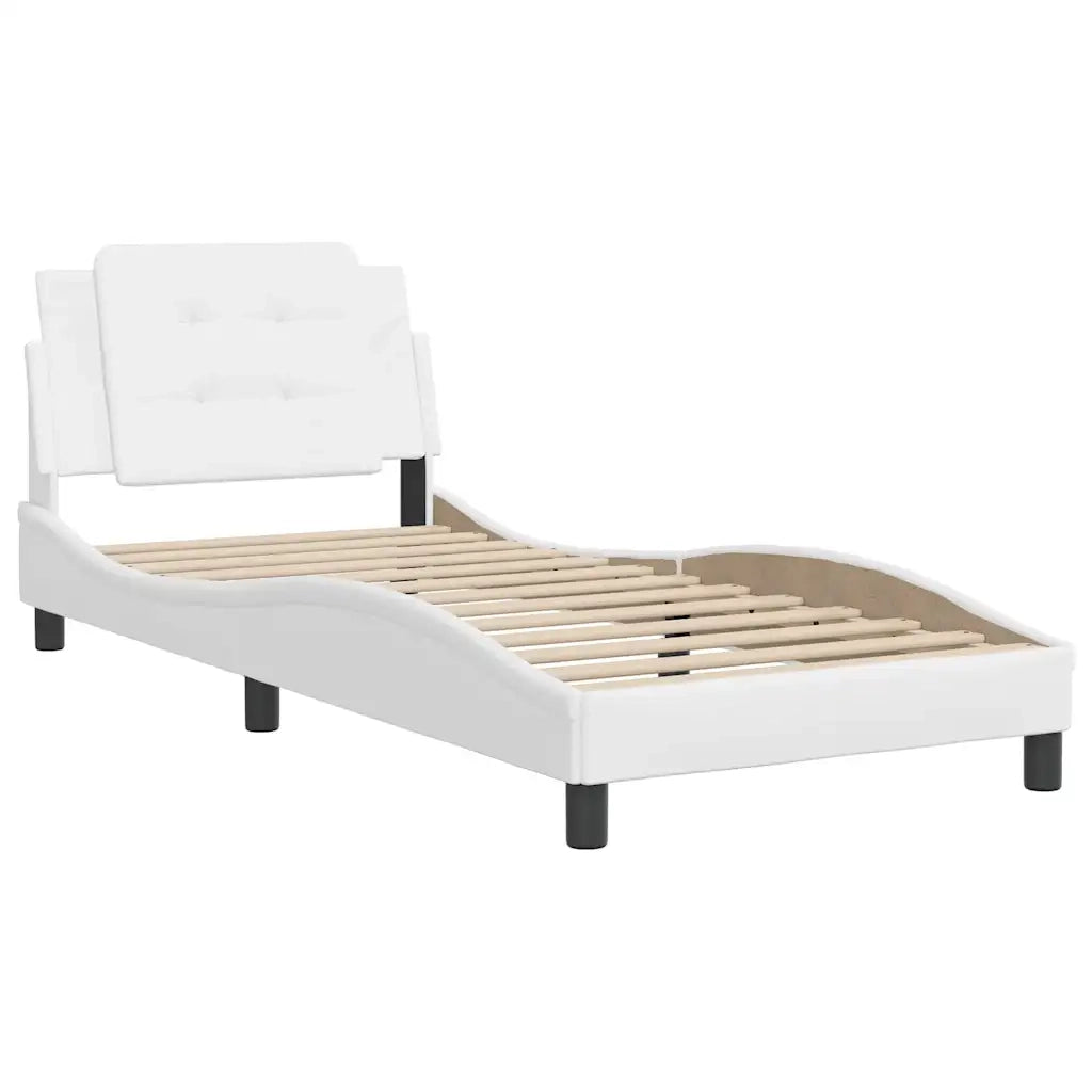 Giroletto senza Materasso Zadar Bianco 90x190 cm in Similpelle