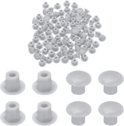 Pluggi per connessione 100 pezzi - Plastica chiara - Maniglia rotonda - Cerniera a click - Idonei per produzione di mobili - Pluggi impermeabili per connessione - Copertura protettiva