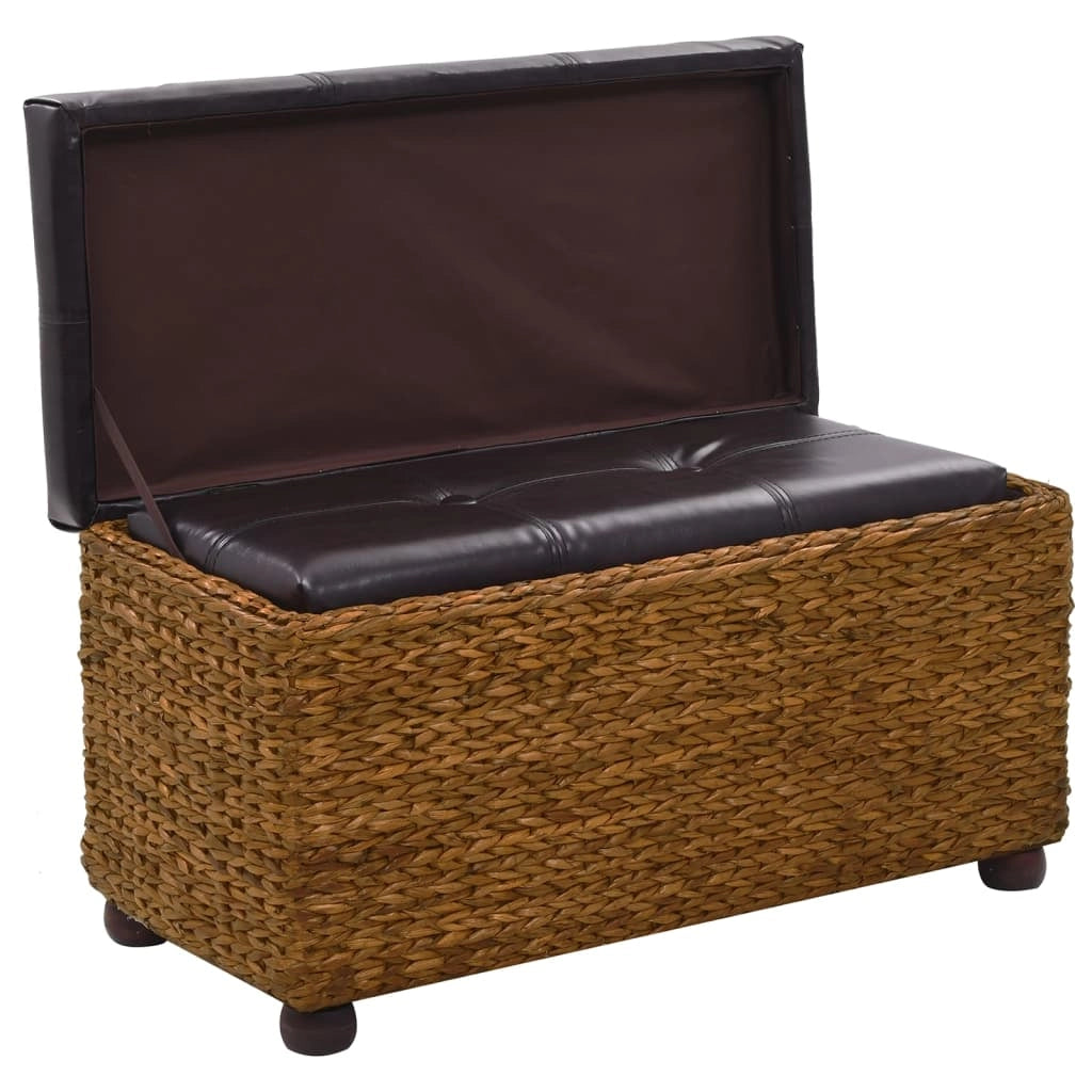 Set di 2 panche in giacinto d'acqua 85 x 40 x 45 cm marrone 02_0010731