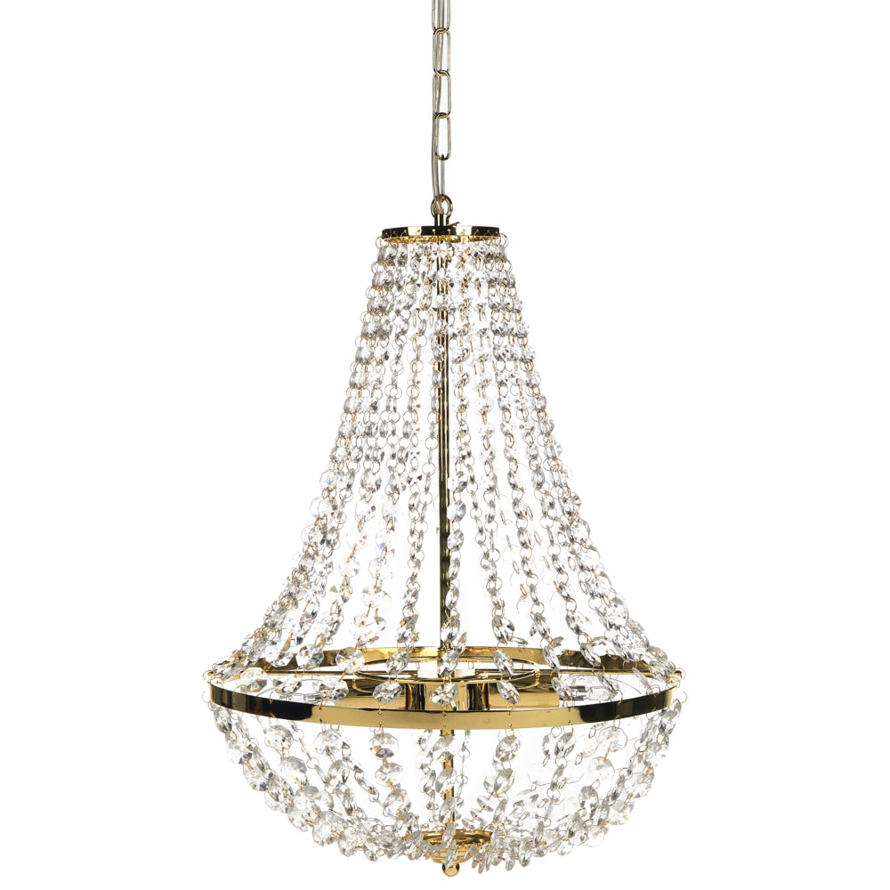 Lampadario in ferro con cristalli acrilici in stile glam Oro stile glamour