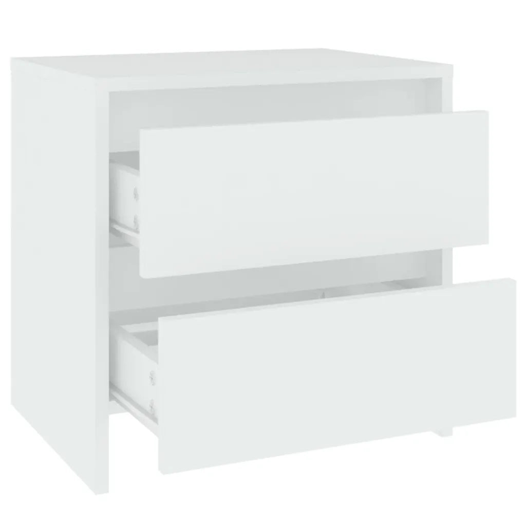 Comodino Bianco 45x34,5x44,5 cm in Legno Ingegnerizzato cod mxl 31149
