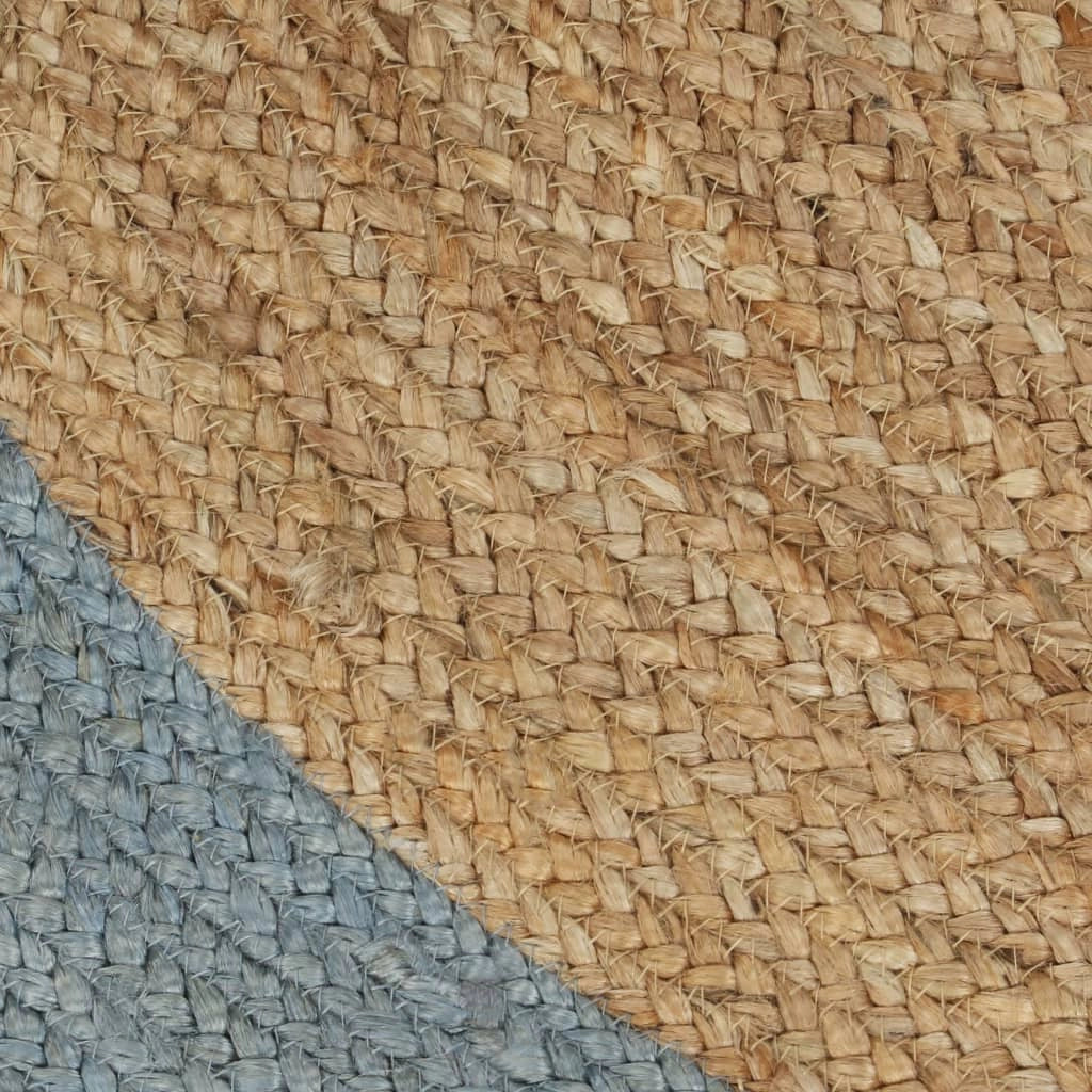 Tappeto Lavorato a Mano in Juta con Bordo Verde Oliva 120 cm 133681