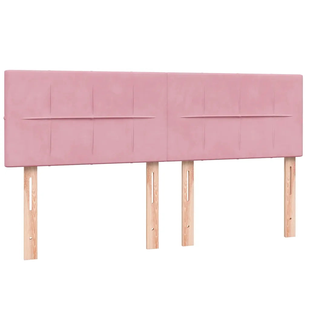 Giroletto a Molle con Materasso Rosa 160x210 cm in Velluto