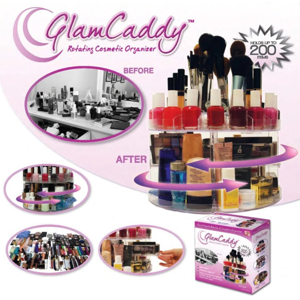Trade Shop - Organizer Espositore Cosmetici Make Up Trucco Girevole Rotante 360° Glam Caddy -