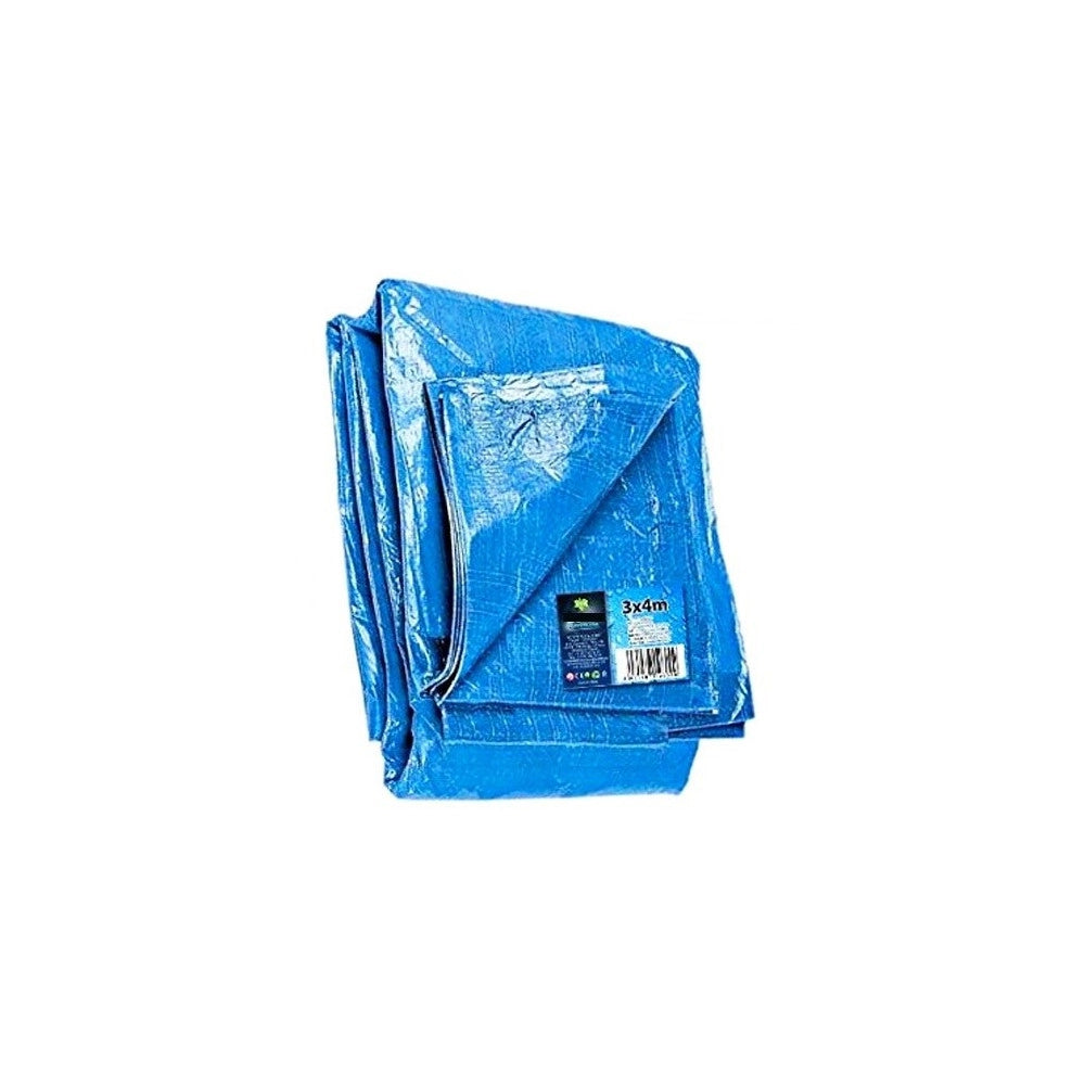 Trade Shop - Telo Impermeabile Copritutto 3x4mt Telone N Polietilene Colore Blu Per Auto Moto -