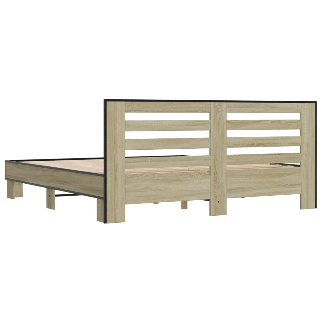 Giroletto Rovere Sonoma 200x200 cm Legno Multistrato e Metallo