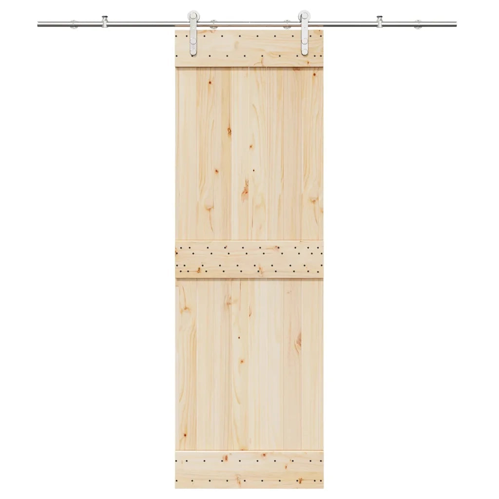 Kit Binari Porta Scorrevole 200 cm Acciaio Inossidabile Argento 4009702