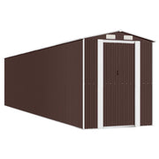 Casetta da giardino cabina ripostiglio capanno da esterno capanno per attrezzi robusta scura 192 x 855 x 223 cm acciaio zincato marrone 02_0022325