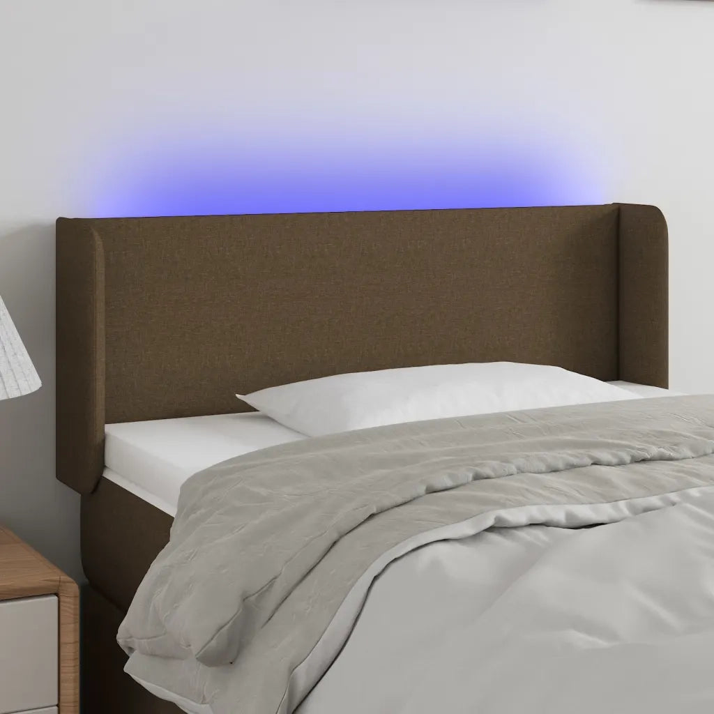 Testiera a LED Marrone Scuro 93x16x78/88 cm in Tessuto 3122941