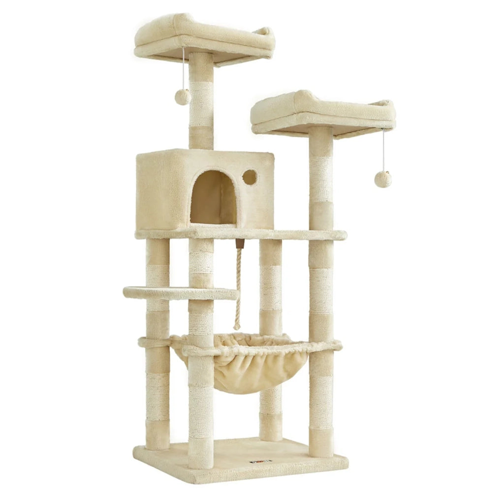 Tiragraffi stabile con tana altezza 143 cm grigio chiaro 12_0003879