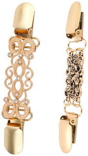 Clip per abbinare la camicia - 2 stili - taglierine - broche - zinklegering - dorato, robusto e lucido