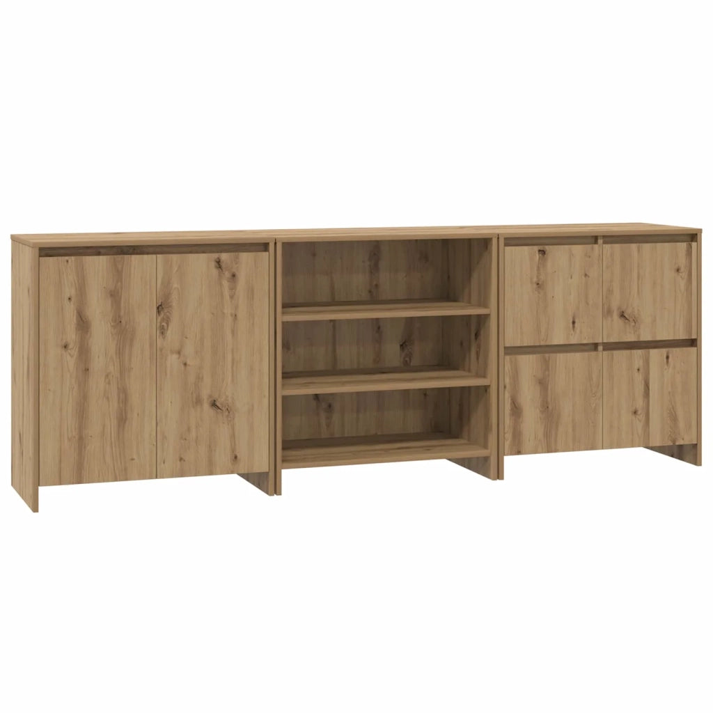 Credenza con cassetto 3 pcs Rovere artigianale 70 x 41 x 75 cm 3393158