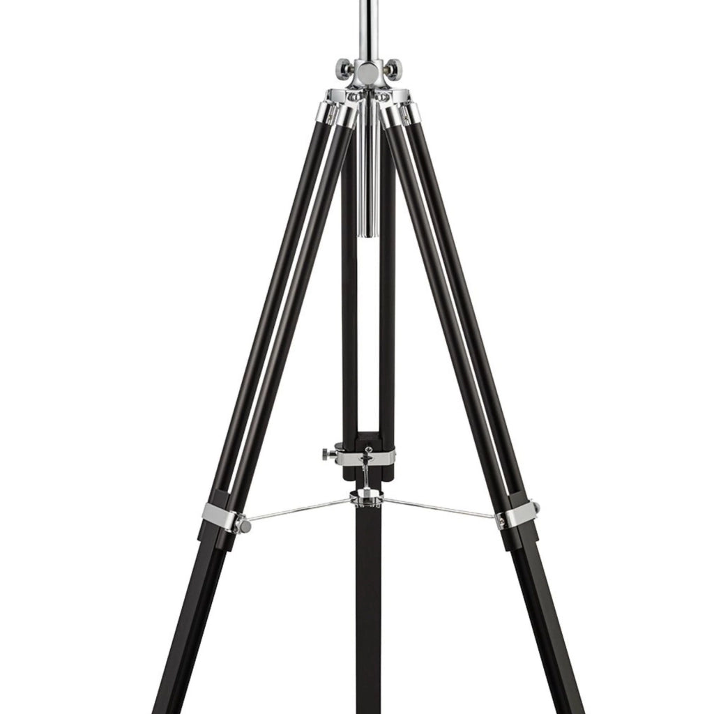 Piantana Contemporaneo Studio Acciaio Cromo Nero 1 Luce E27