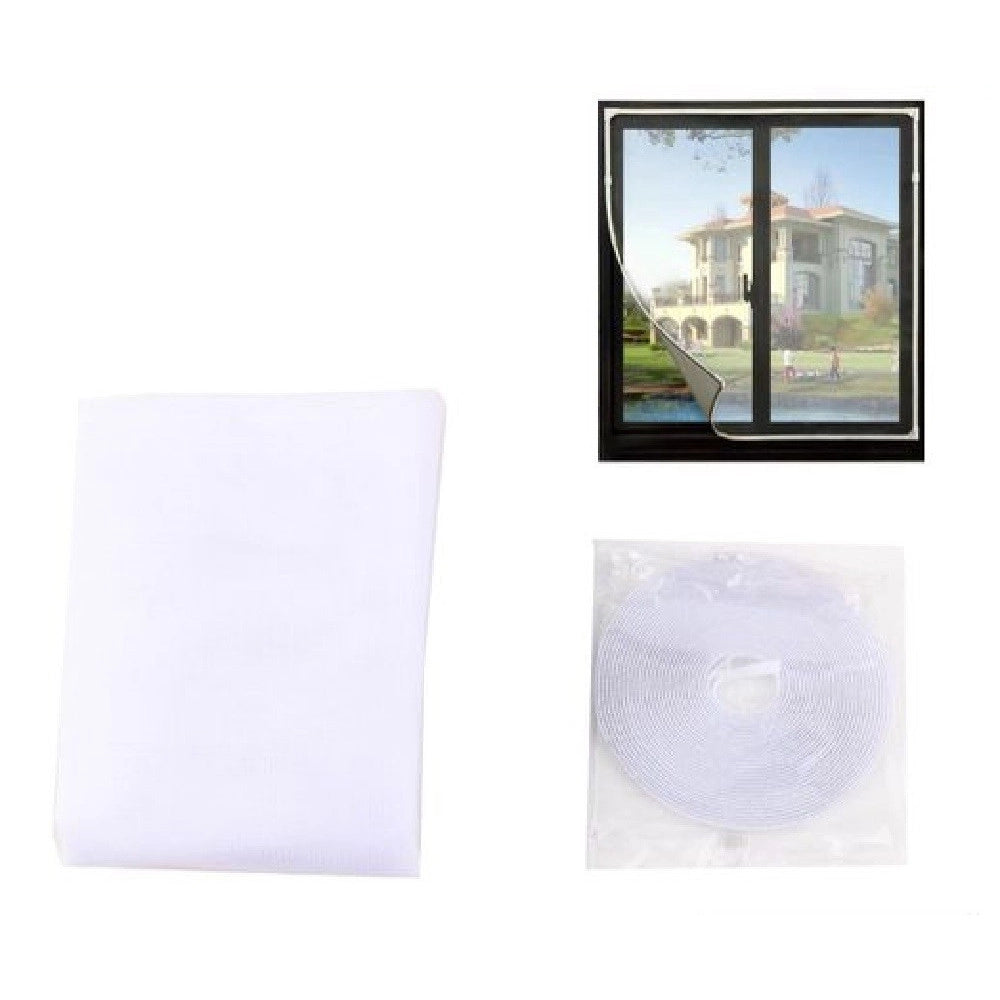 Trade Shop - Zanzariera Universale Finestra Bianca Adesiva Con Velcro 150x250cm Insetti 12923 -