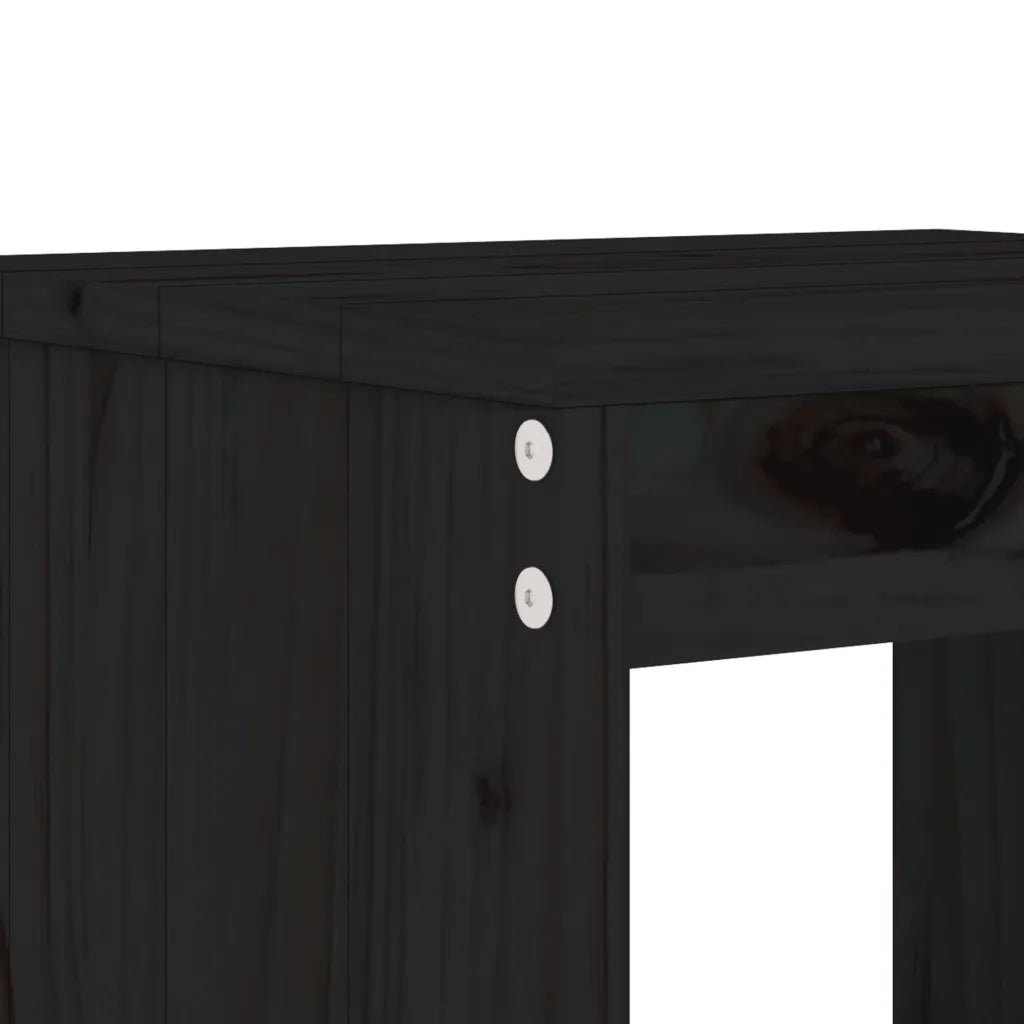 Set Bar da Giardino 3 pz | Set Salotto da Giardino Nero in Legno Massello di Pino