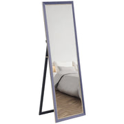 Specchio a Pieno Corpo con Cornice in Velluto ¨C zephmum ¨C Grigio 150x50 cm