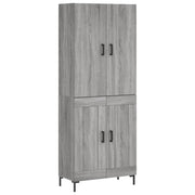 Buffet credenza cassettiera armadio mobile contenitore organizer cucina soggiorno salotto rovere Sonoma alto 69,5 x 34 x 180 cm legno ingegnerizzato grigio 02_0035514