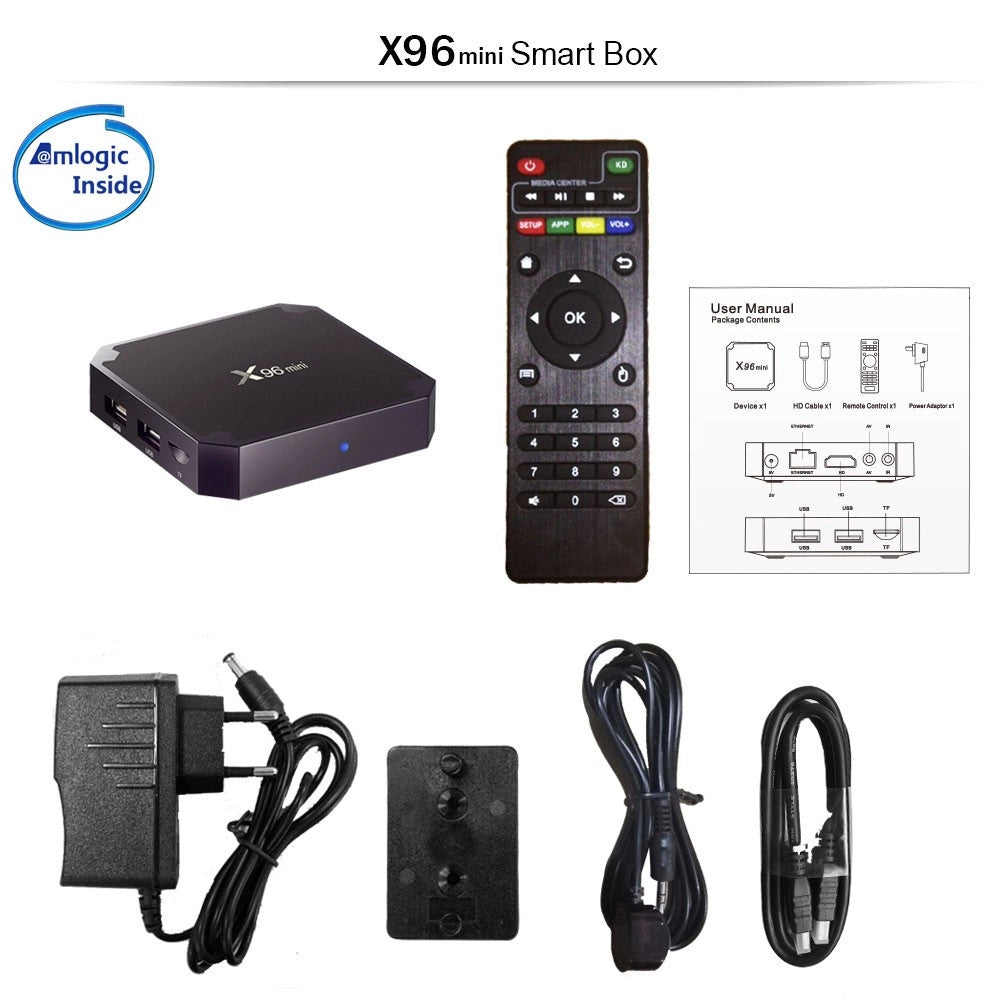 Trade Shop - X96 Mini Android Box 7.1 Quad-core S905w 2gb 16gb 4k Smart Tv Wifi Media Player -