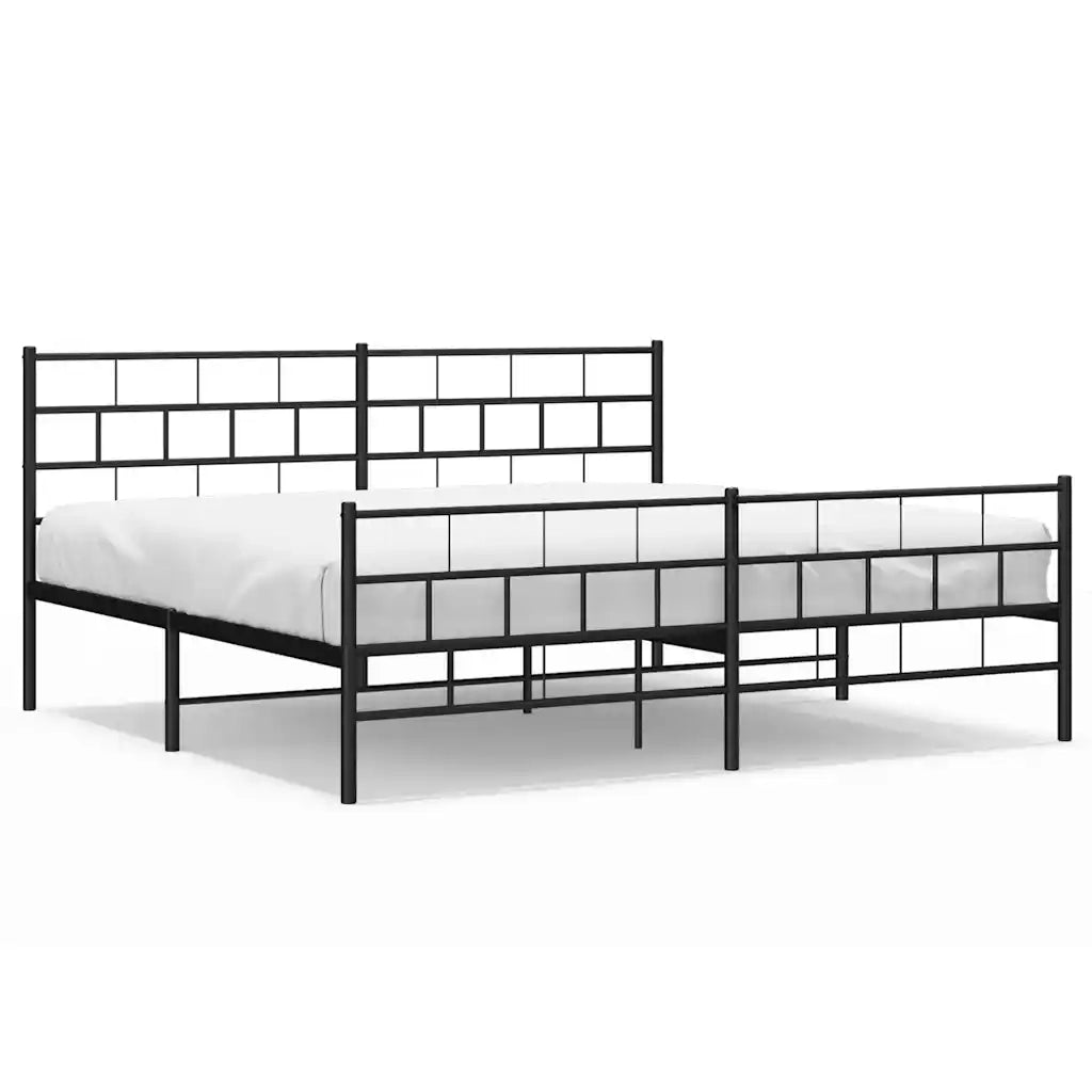 Giroletto con Testiera e Pediera Metallo Nero 183x213 cmcod mxl 83213