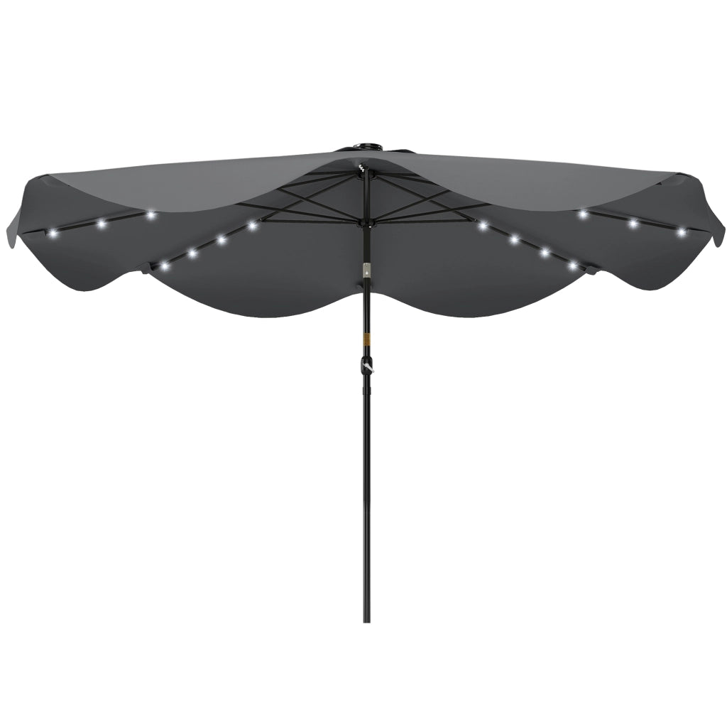 Ombrellone da giardino con luci LED solari ¨C zephmum ¨C grigio ?292x254 cm