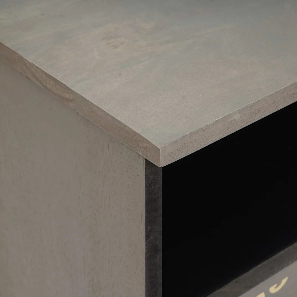 Armadio da Notte Grigio 40 x 33 x 46 cm Legno di mango massello 4018778