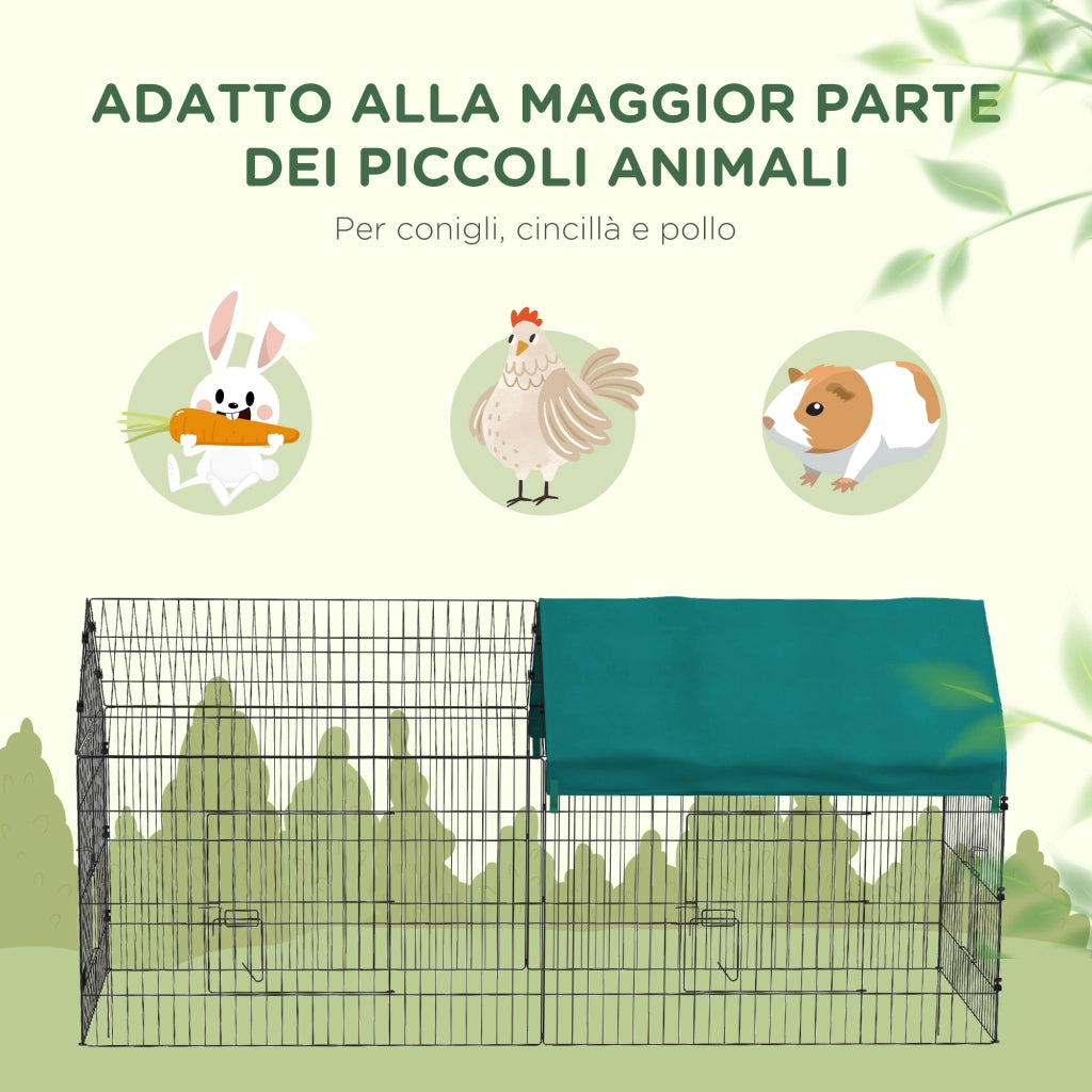 Gabbia per Conigli da Esterno e Interno ¨C Xylo ¨C Verde, 220x85x103cm