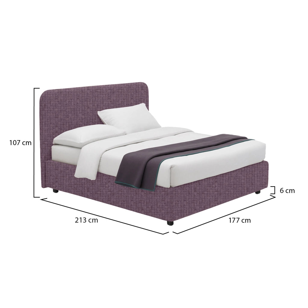 Wigan, Letto Matrimoniale Sfoderabile Made in Italy, Viola Lilla