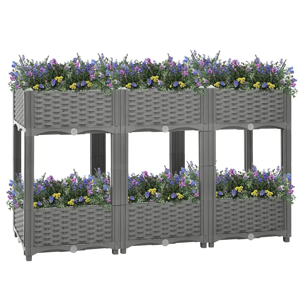 Fioriera | Cassetta per fiori | Vaso Rialzata 120x40x71 cm in Polipropilene