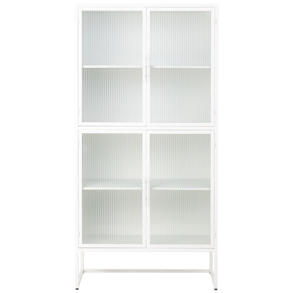 Vetrina in metallo bianco con 2 ante cm 80x38,5x161h