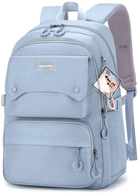 Zaino per scuola con grande capacità e chiusura, zaino con più tasche, borsa da scuola leggera per adolescenti, zaino per ragazze, ragazzi, campus.
