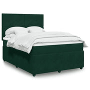 Giroletto a Molle con Materasso Verde Scuro 160x200 cm Velluto