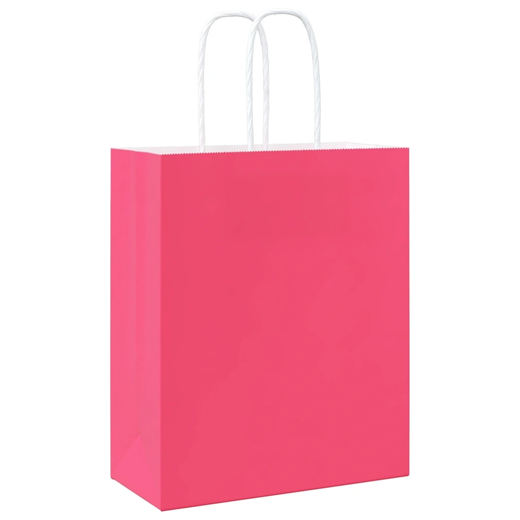 Sacchetti di Carta 50 pz con Manici Rosa 18x8x22 cm 4101656