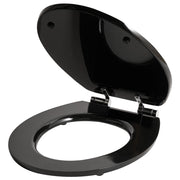 Sedile per wc in MDF nero lucido 48 x 38 cm Accessori per il bagno Stile tradizionale Wc bagno