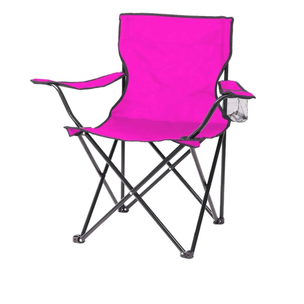 Sedia pieghevole da campeggio in tessuto fucsia – 82 x 50 x 80 cm