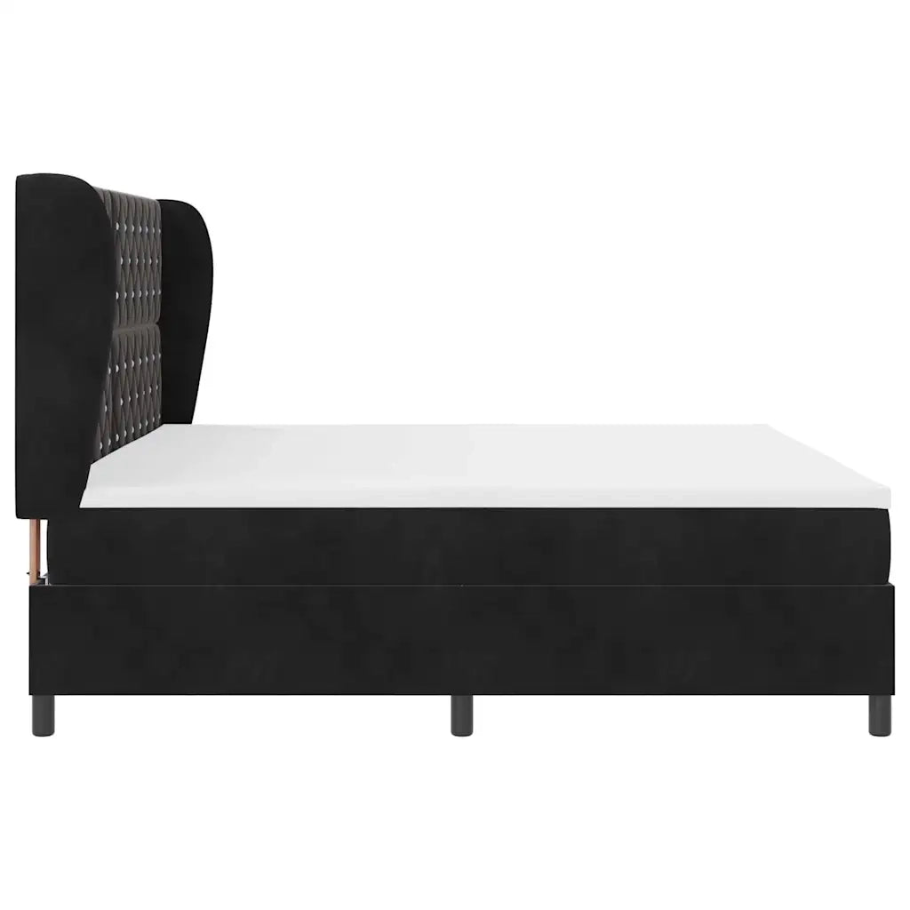 Letto a molle con materasso Nero 200 x 200 cm Poliestere 3340894