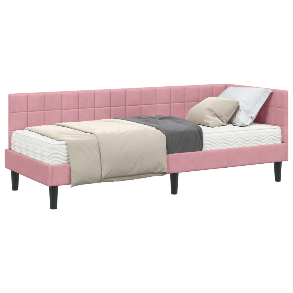 Struttura Letto Angolare con Materasso 2 pz-Giroletto con materasso Grigio Velluto 749939
