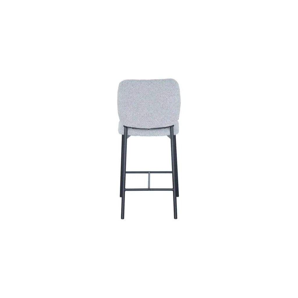 Sedia da banco RITA - Tessuto grigio chiaro - Gambe in metallo nero - Altezza 99 cm - Stile design/industriale