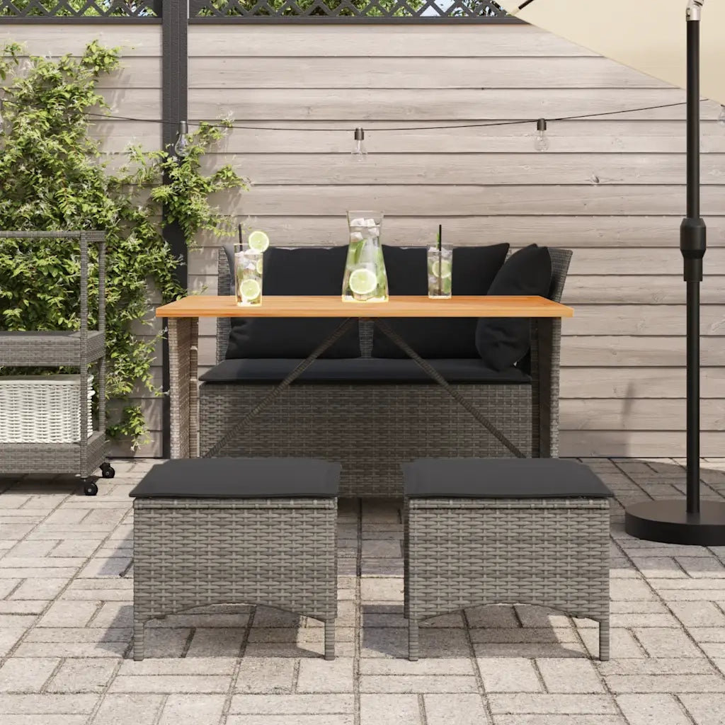 Set da Pranzo da Giardino 4 pz con Cuscini in Polyrattan Grigio 4104133