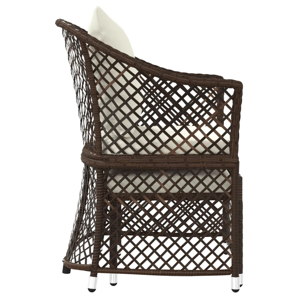 Set Divani da Giardino 2 pz | Set Salotto da Giardino con Cuscini in Polyrattan Marrone