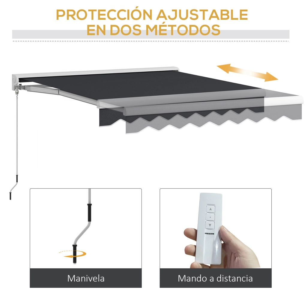 Toldo Retrattile Elettrico 250x200 cm ¨C zephmum ¨C Grigio, Alluminio