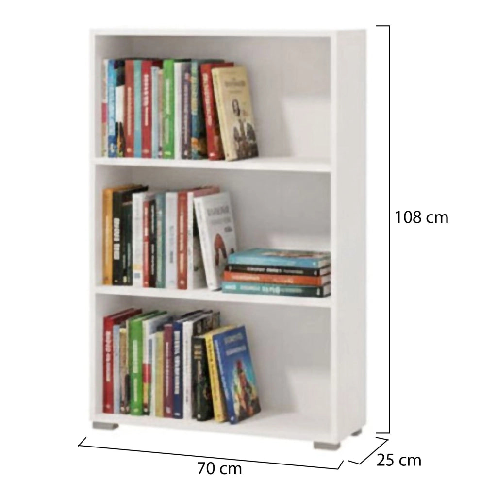 Biblioteca Moiano, Libreria 2 Ripiani, 70x24.5x107.5h cm Bianco Opaco