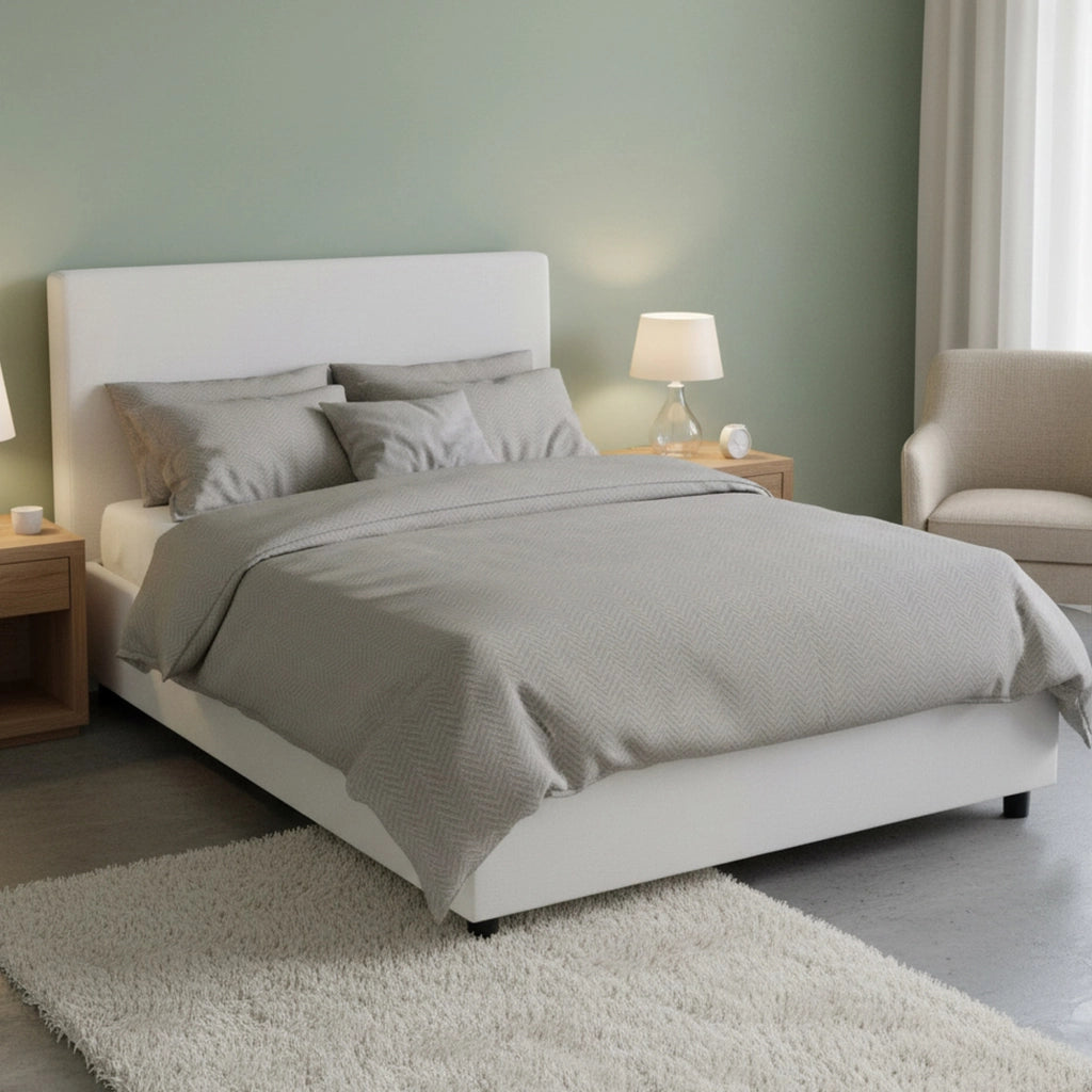 Alia, Letto Piazza e Mezza Contenitore Made in Italy, Bianco
