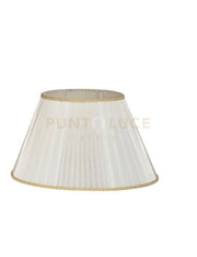 TC.3027 PARALUME ORGANZA PLISSE AVORIO E ORO ATTACCO E27 D.45CM