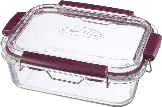 Vershouddozen con chiusura a clip 600 ml di vetro borosilicato - ermetici - meal prep - contenitore di conservazione - scatole di vetro con coperchio - contenitore di archiviazione - cottura - 18 a 240 °C forno ad alta temperatura