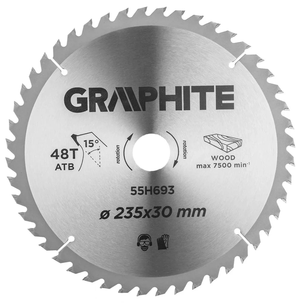 Topex 55h693 lame per sega circo colare con punte hm 235 x 30 mm
