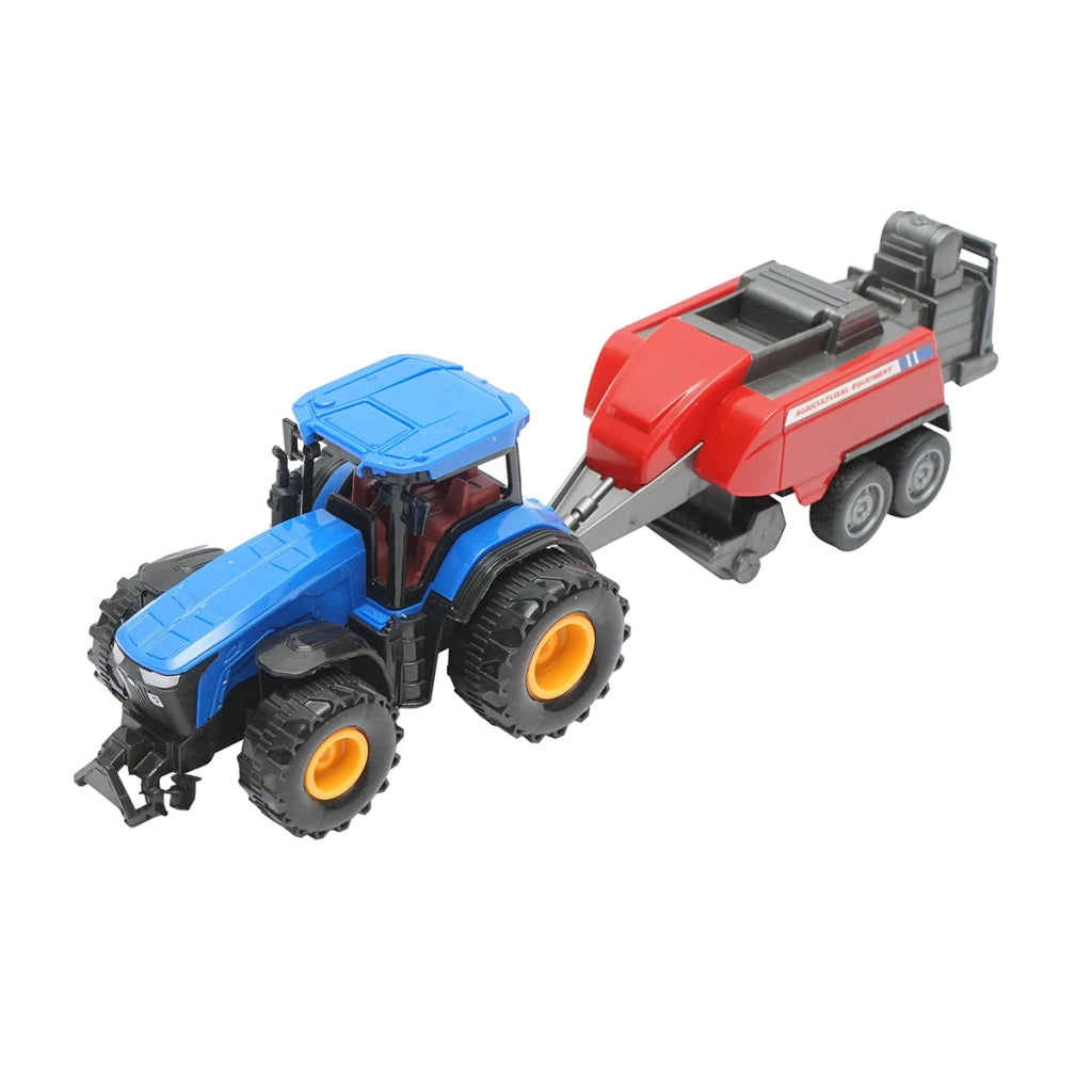 Trattore blu con rimorchio, 304x85x83mm giocattolo per bambini +3 anni
